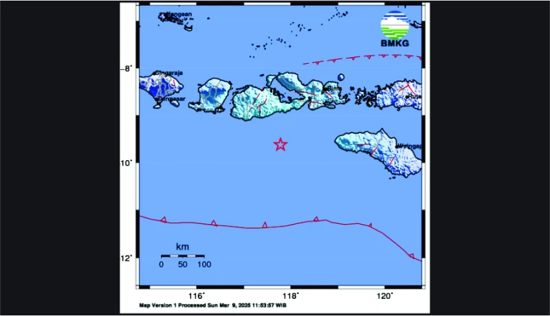 BMKG Pastikan Gempa 5,3 M di Selatan Sumbawa NTB Tidak Berpotensi Tsunami