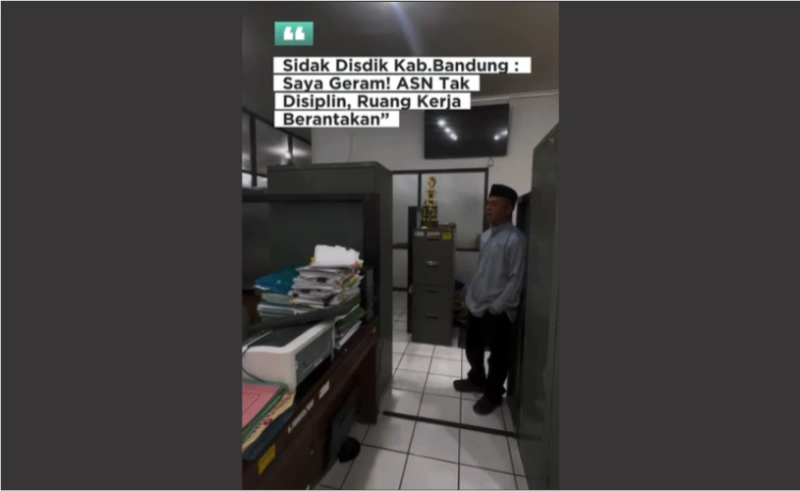 Bupati Bandung Kecewa, Kantor Disdik Berantakan dan Banyak Pegawai Tidak Disiplin
