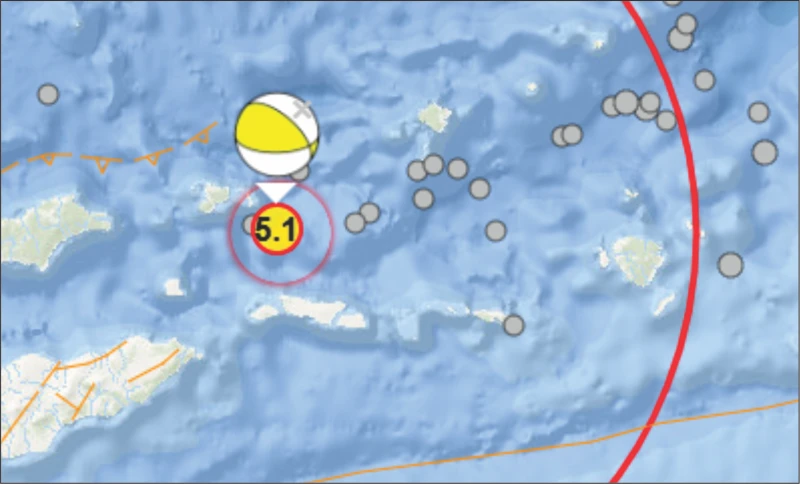 Dini Hari Tadi, Gempa Cukup Besar Guncang Laut Banda