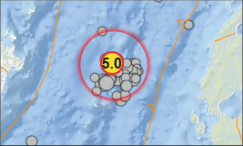 Gempa 5,0 Magnetudo yang Mengguncang Jailolo Maluku Utara, Dirasakan Hingga Bitung