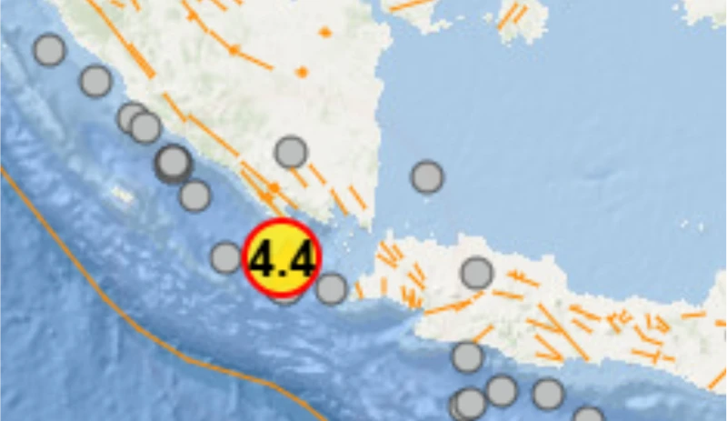 Gempa M 4,4 Guncang Laut Tenggamus, Lampung