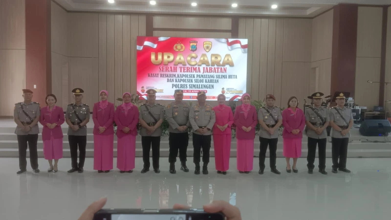 Jabatan Kasat Reskrim dan Dua Kapolsek di Polres Simalungun Diserahterimakan