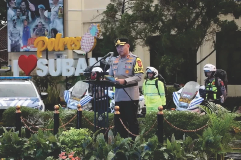 Kapolres Subang Pimpin Apel 'Ketupat Lodaya 2026' Siap Amankan Idul Fitri