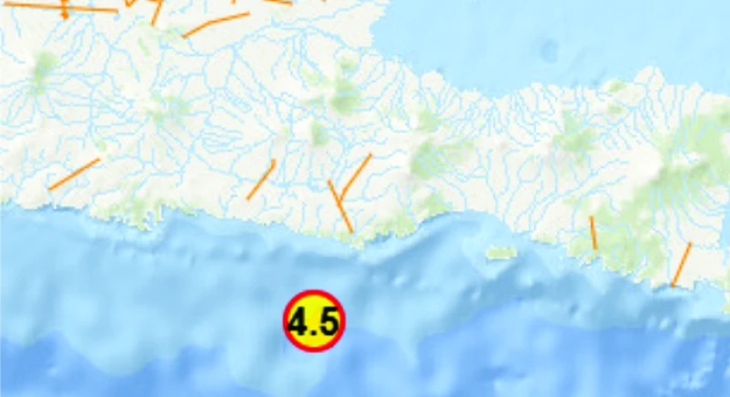 Laut Kab.Malang Diguncang Gempa