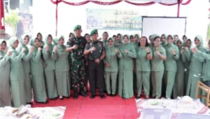 Dandim 0208/Asahan Didampingi Ketua Persit KCK Cab XXXV Kunker ke Makoramil 15/Bandar Pulau